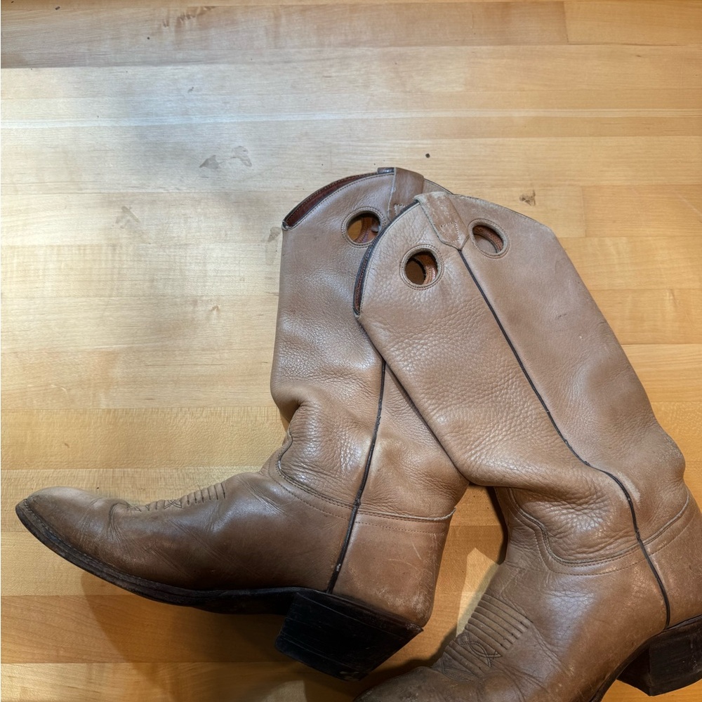 Men’s Vintage J. Chisholm Tan Buttery Leather Boots Size 8